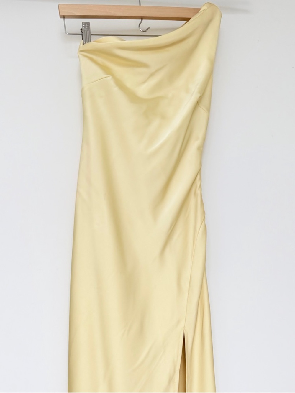 Runaway the label lemon one shoulder maxi dress side slit elegant size XS - Picture 5 of 11